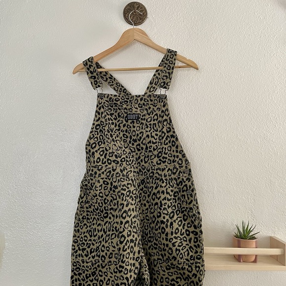 Obey Denim - Obey Casbah Leopard Print Dungarees Overalls - Khaki Leopard Size 29
